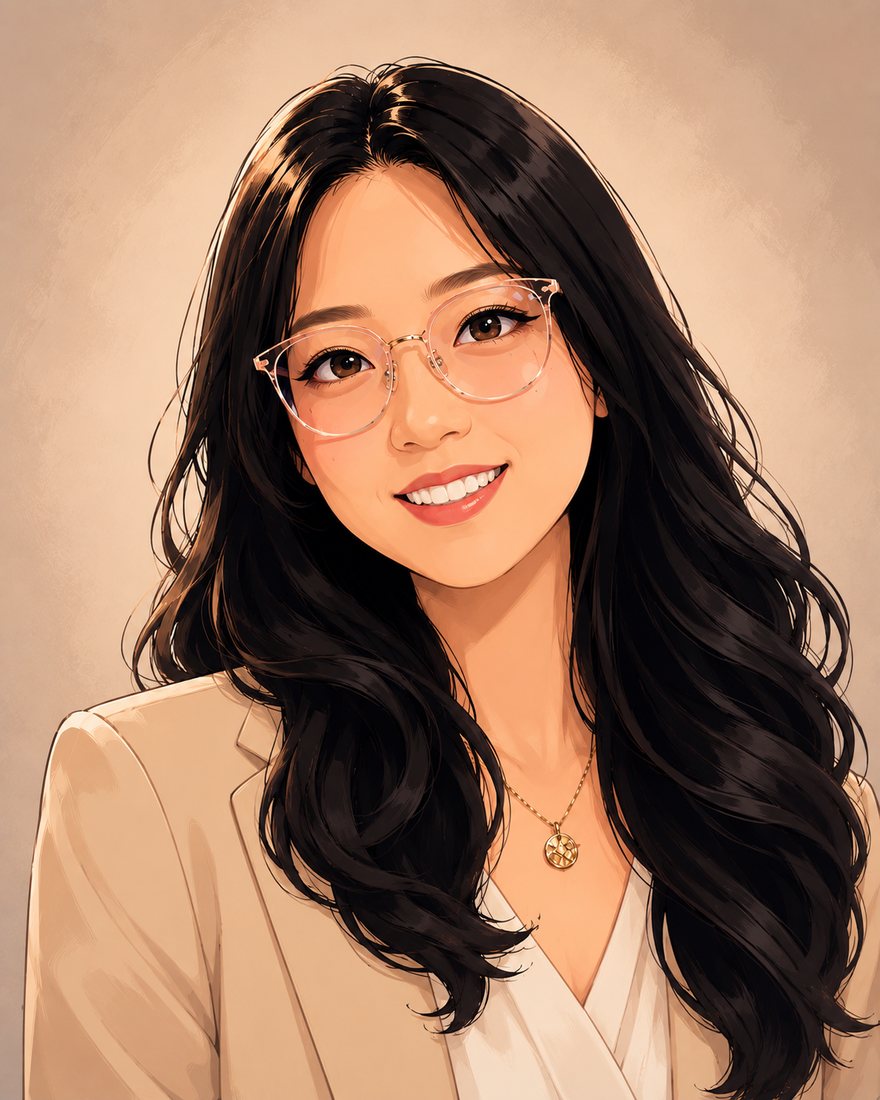 Illustrated portrait of Sharon S